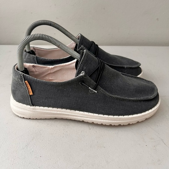 Hey Dude Shoes - Hey Dude Wendy Chambray Off Black Slip On Loafers  Women’s Size 7